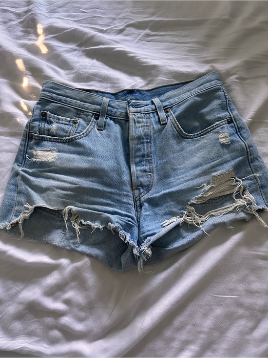 Levi's Pants - Levi's Light Blue Distressed Denim Cutoff Shorts